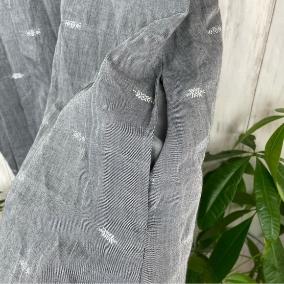 Eileen Fisher gray shift embroidered dress Medium - Picture 2 of 6